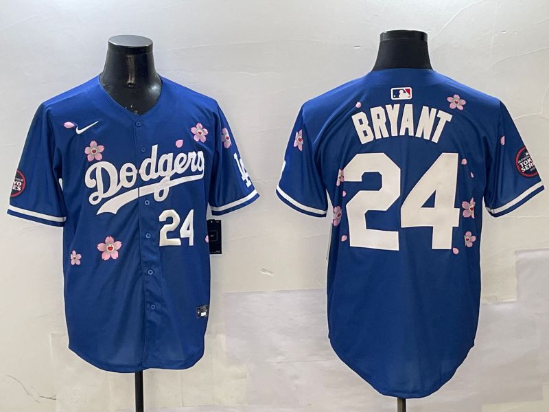 Men Los Angeles Dodgers #24 Bryant Blue Sakura Edition 2025 Nike MLB Jersey style 8->los angeles dodgers->MLB Jersey